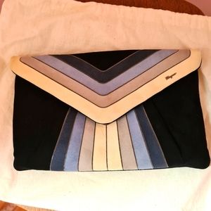 Salvatore FERRAGAMO Berg blue suede evening bag